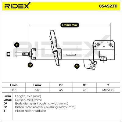 Amortyzator RIDEX 854S2311 854S2311 - foto 8