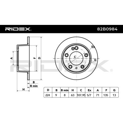 Tarcza hamulcowa RIDEX 82B0984 82B0984 - foto 3