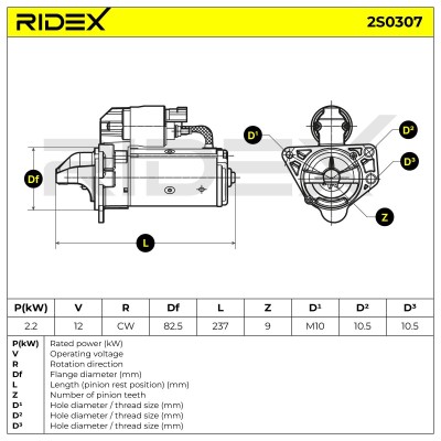 Rozrusznik RIDEX 2S0307 2S0307 - foto 7