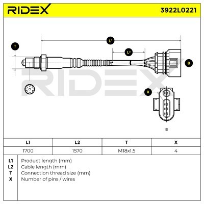 Sonda Lambda RIDEX 3922L0221 3922L0221 - foto 6