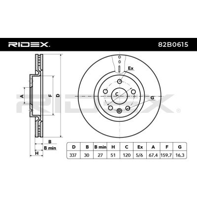 Tarcza hamulcowa RIDEX 82B0615 82B0615 - foto 3
