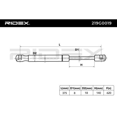 Amortyzator Pokrywy Bagażnika RIDEX 219G0019 219G0019 - foto 7