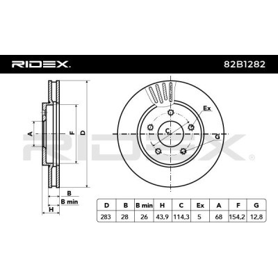 Tarcza hamulcowa RIDEX 82B1282 82B1282 - foto 3
