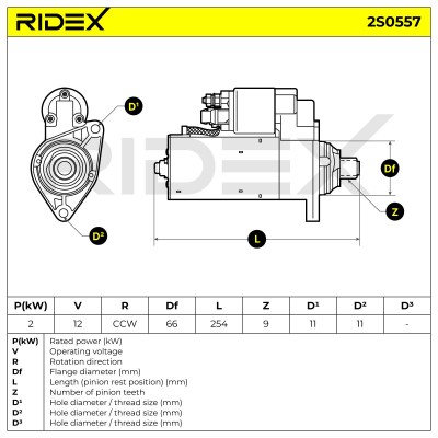 Rozrusznik RIDEX 2S0557 2S0557 - foto 7