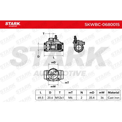 Cylinderek hamulcowy Stark SKWBC-0680015 SKWBC-0680015 - foto 4