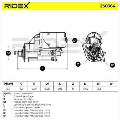 Rozrusznik RIDEX 2S0364 2S0364 - foto 5