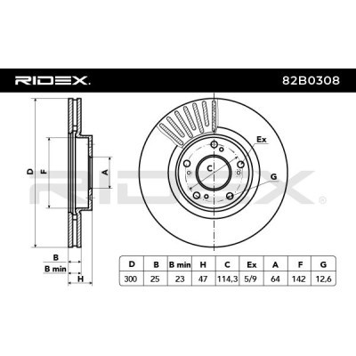 Tarcza hamulcowa RIDEX 82B0308 82B0308 - foto 3