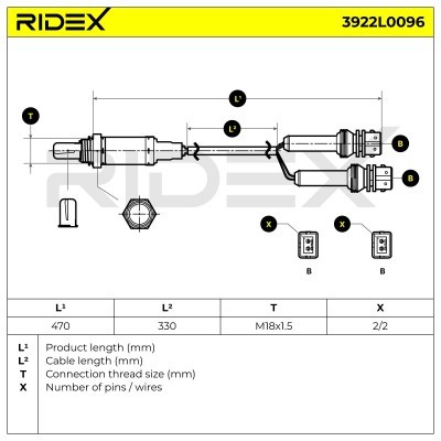 Sonda Lambda RIDEX 3922L0096 3922L0096 - foto 6