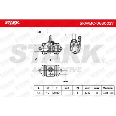 Cylinderek hamulcowy Stark SKWBC-0680027 SKWBC-0680027 - foto 6