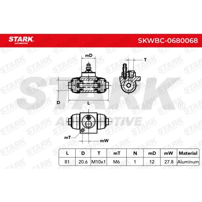 Cylinderek hamulcowy Stark SKWBC-0680068 SKWBC-0680068 - foto 5