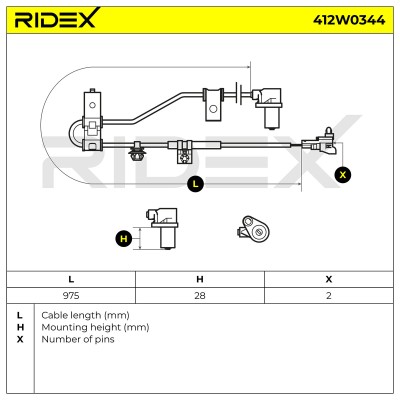 Czujnik ABS RIDEX 412W0344 412W0344 - foto 6