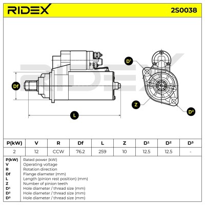 Rozrusznik RIDEX 2S0038 2S0038 - foto 6