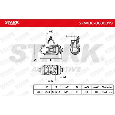 Cylinderek hamulcowy Stark SKWBC-0680079 SKWBC-0680079 - foto 6