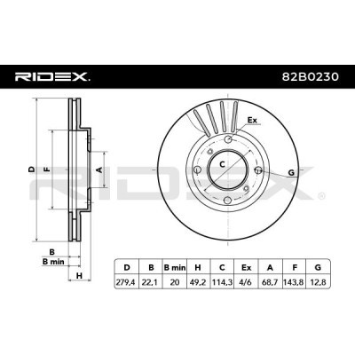 Tarcza hamulcowa RIDEX 82B0230 82B0230 - foto 3