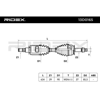 Półoś Napędowa RIDEX 13D0165 13D0165 - foto 3