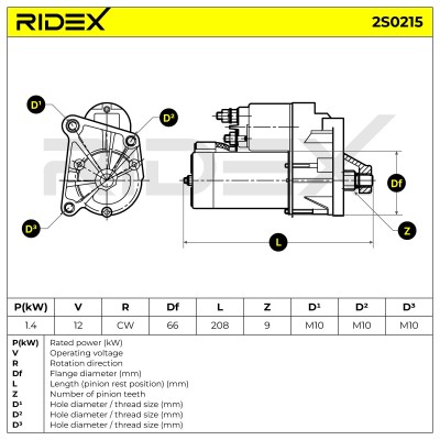 Rozrusznik RIDEX 2S0215 2S0215 - foto 6