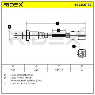 Sonda Lambda RIDEX 3922L0187 3922L0187 - foto 7