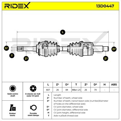 Półoś Napędowa RIDEX 13D0447 13D0447 - foto 9
