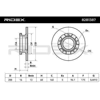Tarcza hamulcowa RIDEX 82B1387 82B1387 - foto 7