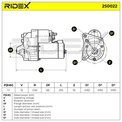 Rozrusznik RIDEX 2S0022 2S0022 - foto 10