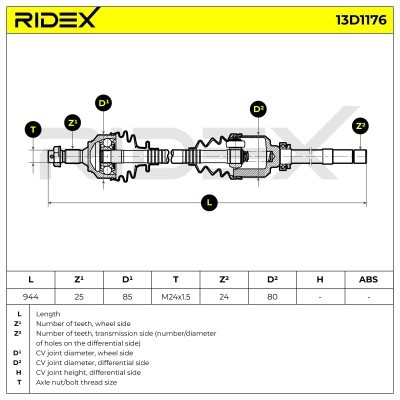 Półoś Napędowa RIDEX 13D1176 13D1176 - foto 7