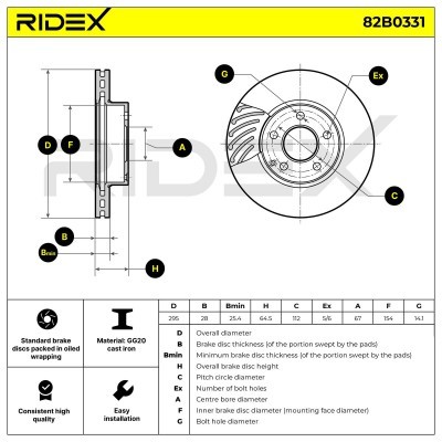 Tarcza hamulcowa RIDEX 82B0331 82B0331 - foto 7