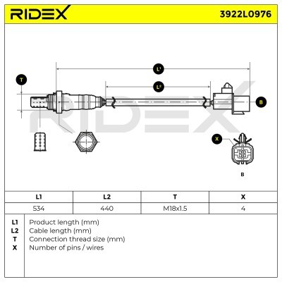 Sonda Lambda RIDEX 3922L0976 3922L0976 - foto 6