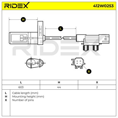 Czujnik ABS RIDEX 412W0253 412W0253 - foto 6