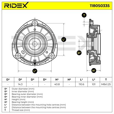 Mocowanie Amortyzatora RIDEX 1180S0335 1180S0335 - foto 6