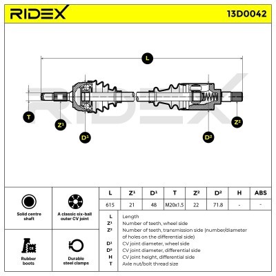 Półoś Napędowa RIDEX 13D0042 13D0042 - foto 8