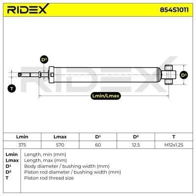 Amortyzator RIDEX 854S1011 854S1011 - foto 5