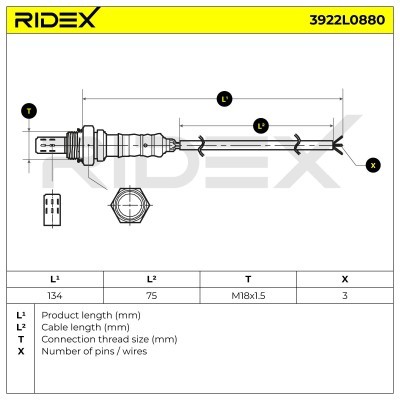Sonda Lambda RIDEX 3922L0880 3922L0880 - foto 7