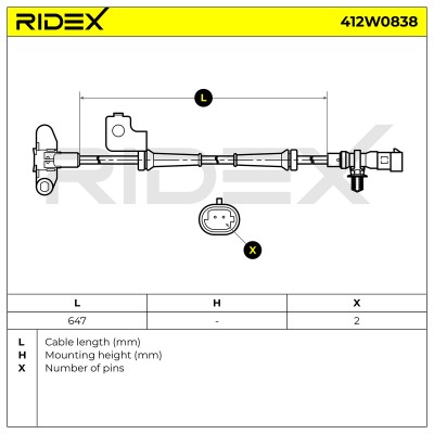 Czujnik ABS RIDEX 412W0838 412W0838 - foto 6