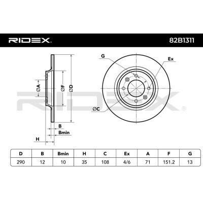 Tarcza hamulcowa RIDEX 82B1311 82B1311 - foto 6