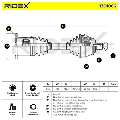 Półoś Napędowa RIDEX 13D1066 13D1066 - foto 7
