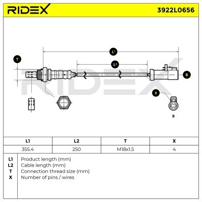 Sonda Lambda RIDEX 3922L0656 3922L0656 - foto 6