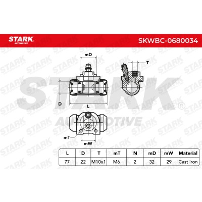 Cylinderek hamulcowy Stark SKWBC-0680034 SKWBC-0680034 - foto 5