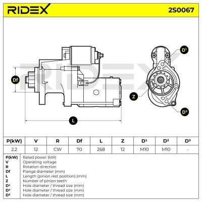 Rozrusznik RIDEX 2S0067 2S0067 - foto 6