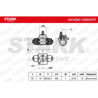Cylinderek hamulcowy Stark SKWBC-0680071 SKWBC-0680071 - foto 7