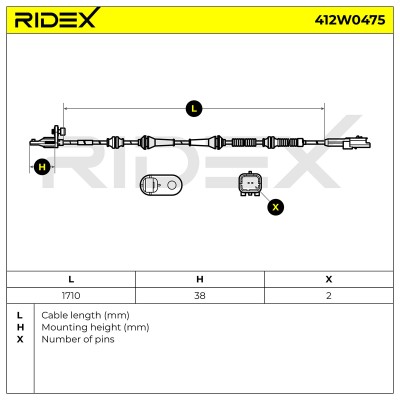 Czujnik ABS RIDEX 412W0475 412W0475 - foto 6