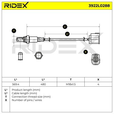 Sonda Lambda RIDEX 3922L0288 3922L0288 - foto 5