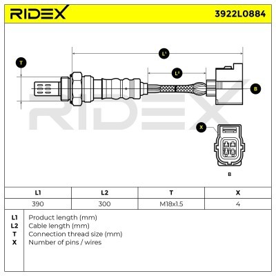 Sonda Lambda RIDEX 3922L0884 3922L0884 - foto 6