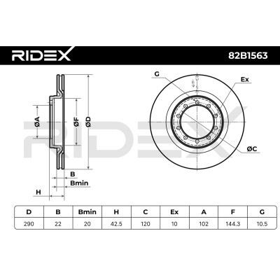 Tarcza hamulcowa RIDEX 82B1563 82B1563 - foto 7