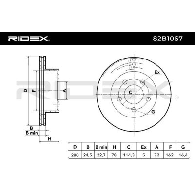 Tarcza hamulcowa RIDEX 82B1067 82B1067 - foto 3