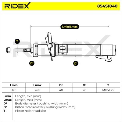 Amortyzator RIDEX 854S1840 854S1840 - foto 8