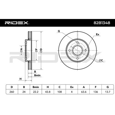 Tarcza hamulcowa RIDEX 82B1348 82B1348 - foto 6
