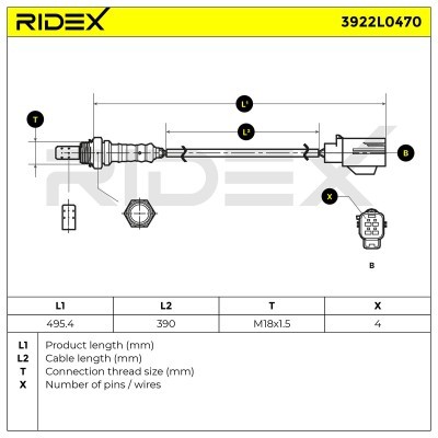Sonda Lambda RIDEX 3922L0470 3922L0470 - foto 6