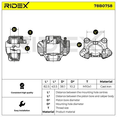 Zacisk Hamulcowy RIDEX 78B0758 78B0758 - foto 6
