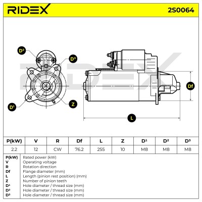 Rozrusznik RIDEX 2S0064 2S0064 - foto 6