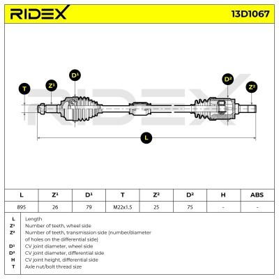 Półoś Napędowa RIDEX 13D1067 13D1067 - foto 7